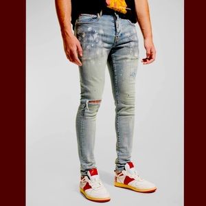 COPY - PURPLE BRAND SLIM FIT DISTRESSED JEANS